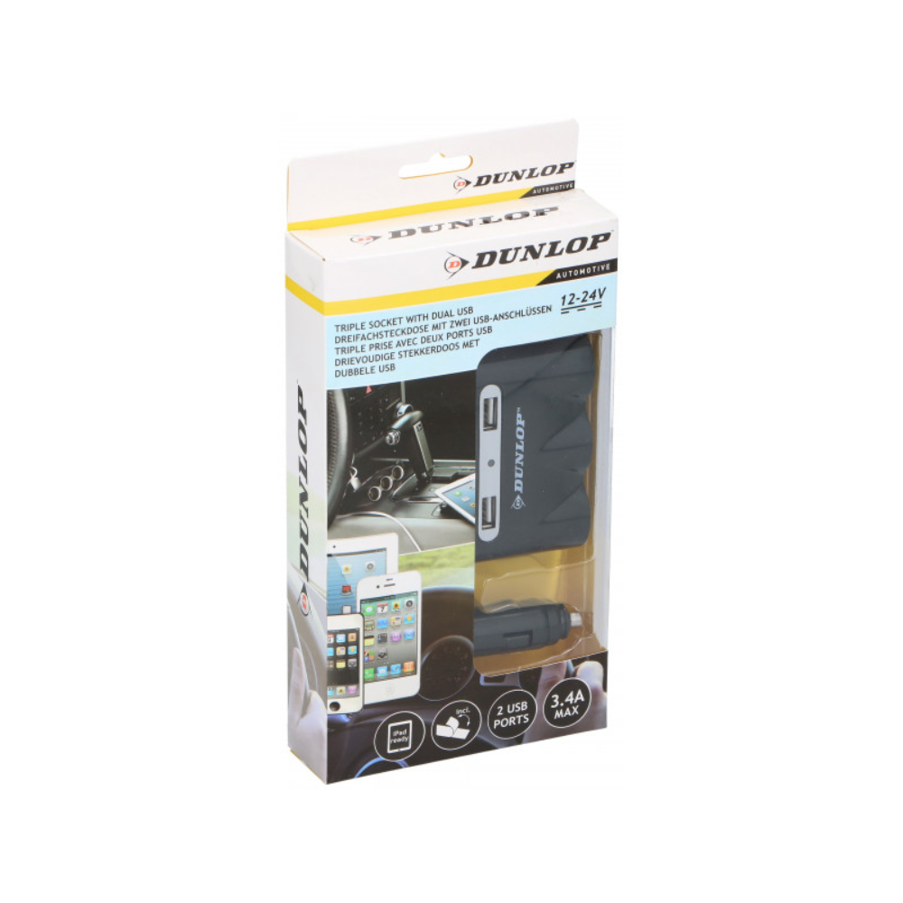 Oferte la Stecher auto cu 5 iesiri, Dunlop, 12/24V