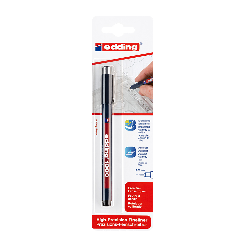 Oferte la Liner Edding 1800, desen tehnic, varf 0.1 mm, negru