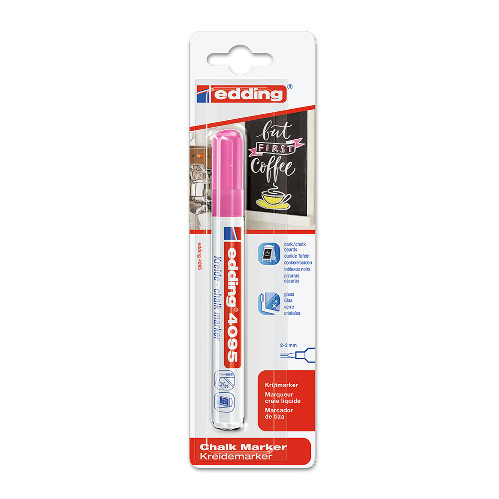 Oferte la Marker pentru sticla Edding 4095, varf 2-3 mm, roz