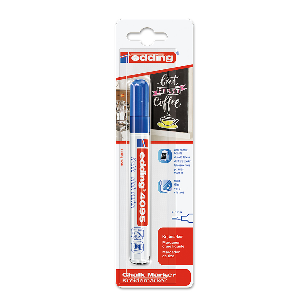 Oferte la Marker pentru sticla Edding 4095, varf 2-3 mm, albastru