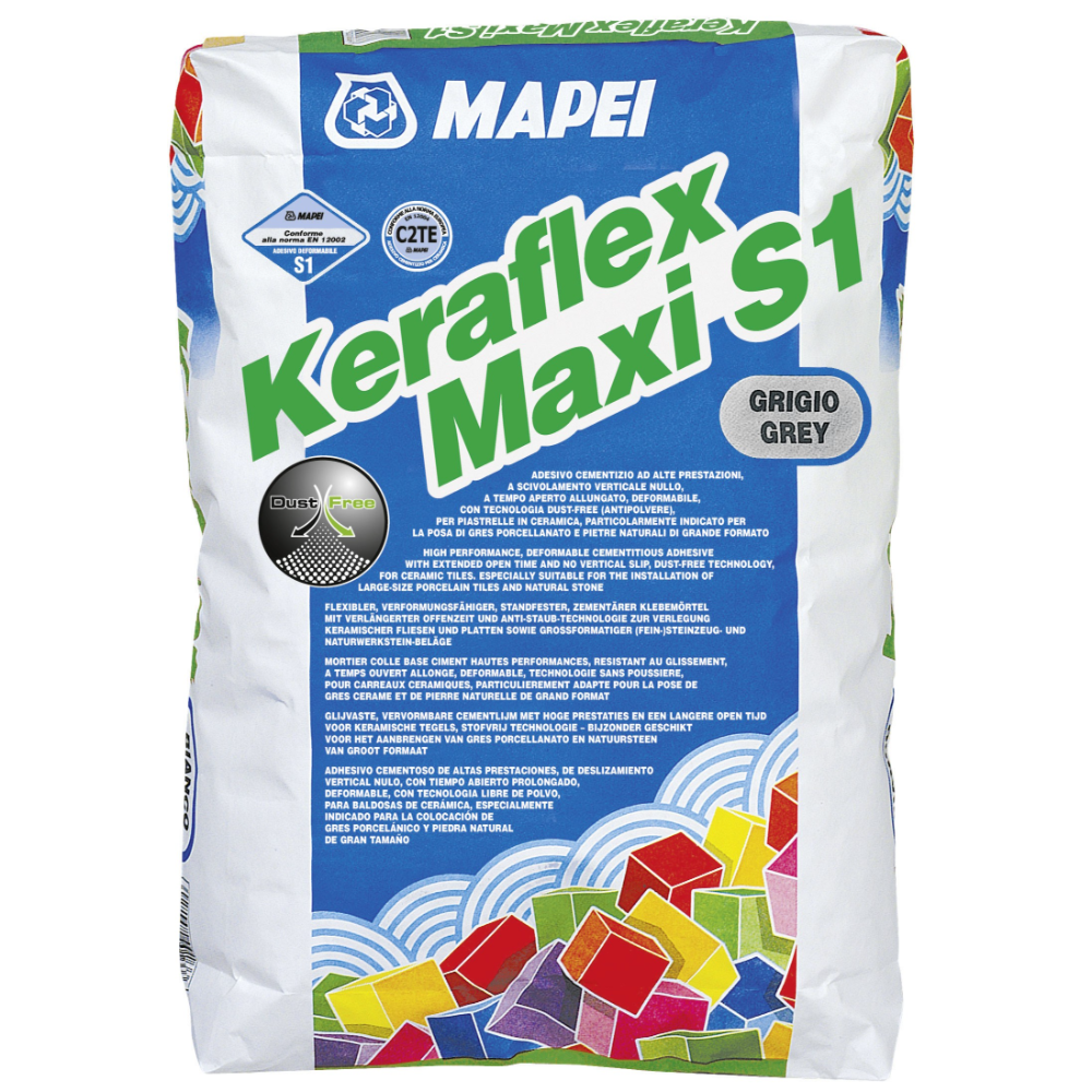 Oferte la Adeziv pentru placi ceramice si roci naturale Mapei Keraflex Maxi S1, interior/exterior, gri, 25 kg