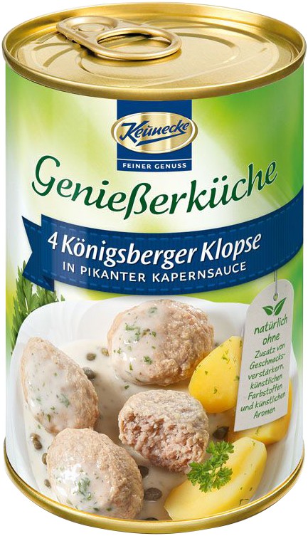 Oferte la 4 chiftele din carne de porc in sos picant de capere, 400g Keunecke