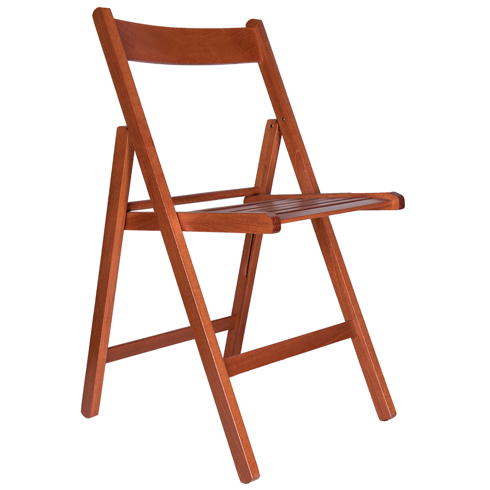 Oferte la Scaun pliabil lemn Basic, ciresc, sezut de lemn, 79 x 42 cm