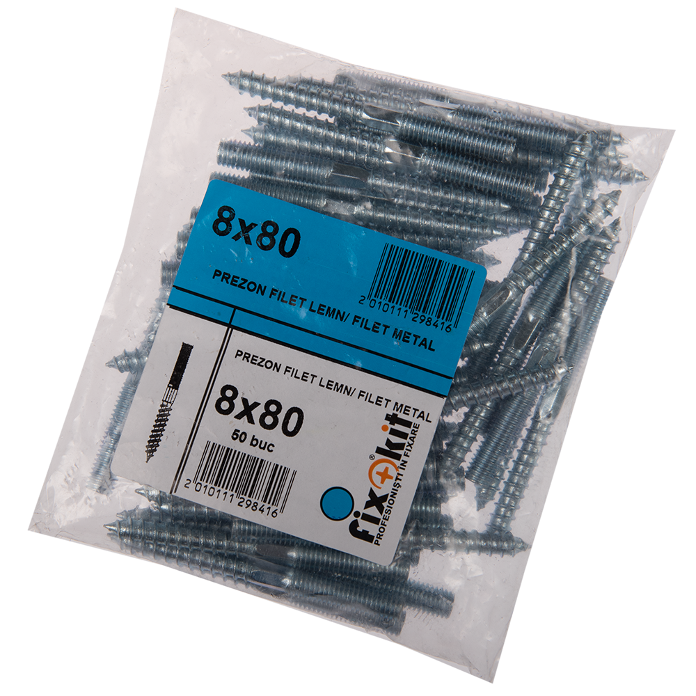 Oferte la Prezon cu filet pentru lemn sau metal, 8 x 80 mm, 50 BUC