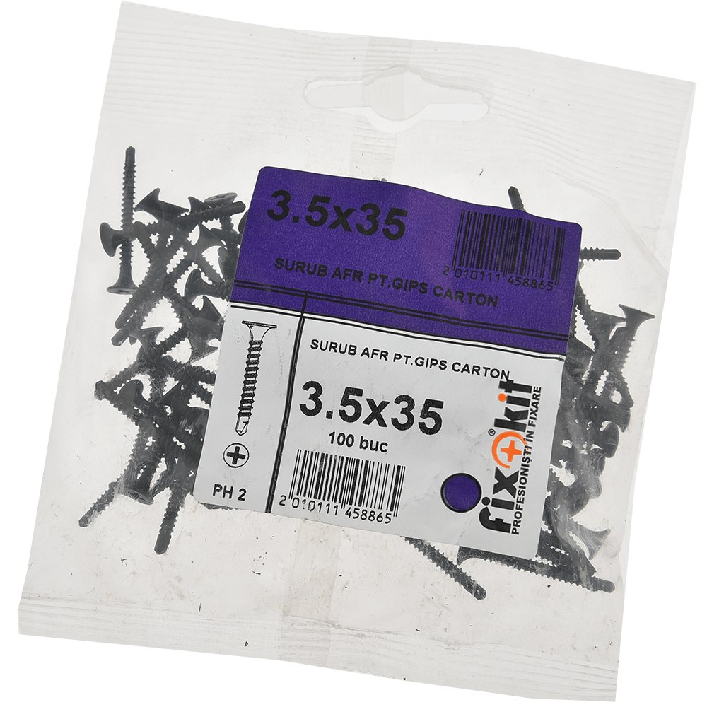 Oferte la Surub autoforant pentru gips carton, otel fosfatat, 3.5 x 35 mm, 100 buc