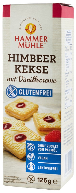 Oferte la Biscuiti cu zmeura si crema de vanilie, 125g Hammer Muhle