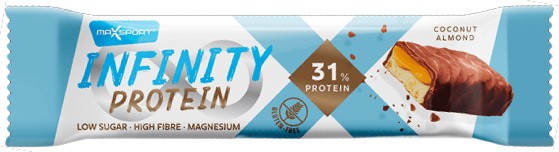 Oferte la Baton proteic Infinity Protein cu nuca de cocos si migdale, 55g Max Sport