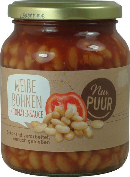 Oferte la Fasole alba bio in sos de rosii, 350g Nur Puur