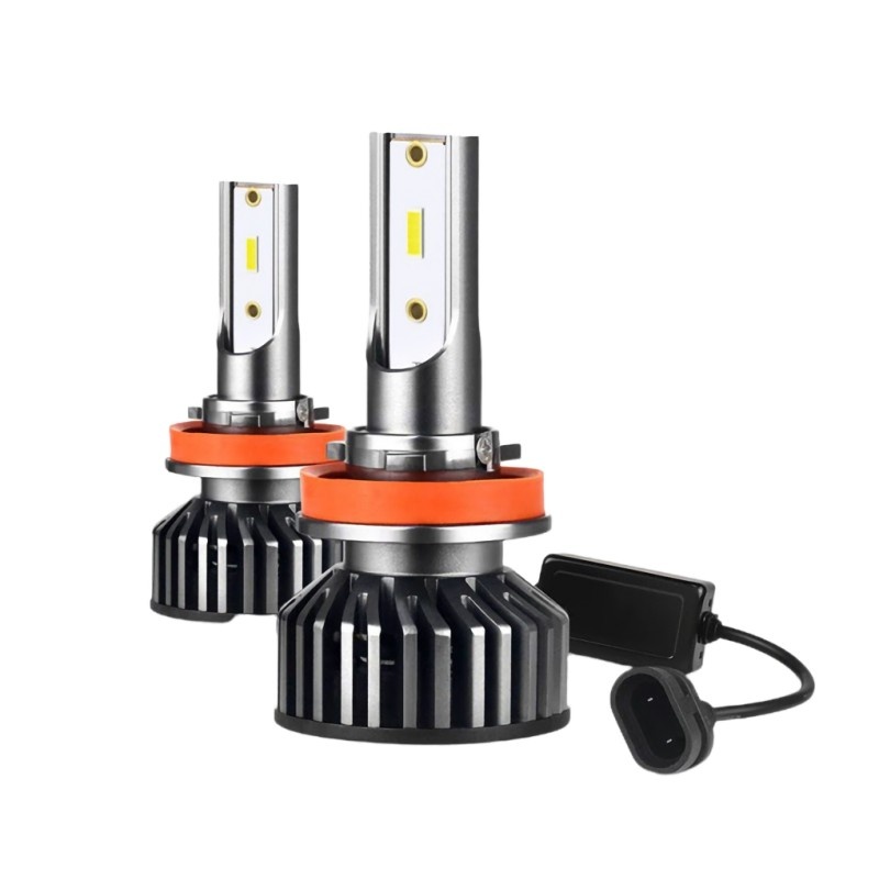 Oferte la Set 2 LED-uri Auto Techstar® P8, H11/H9/H8, 40w, 4000 Lumeni, 6500K, AUTO, 12-24 Volti, ZES, Canbus, Miez Cupru, Radiator Aluminiu