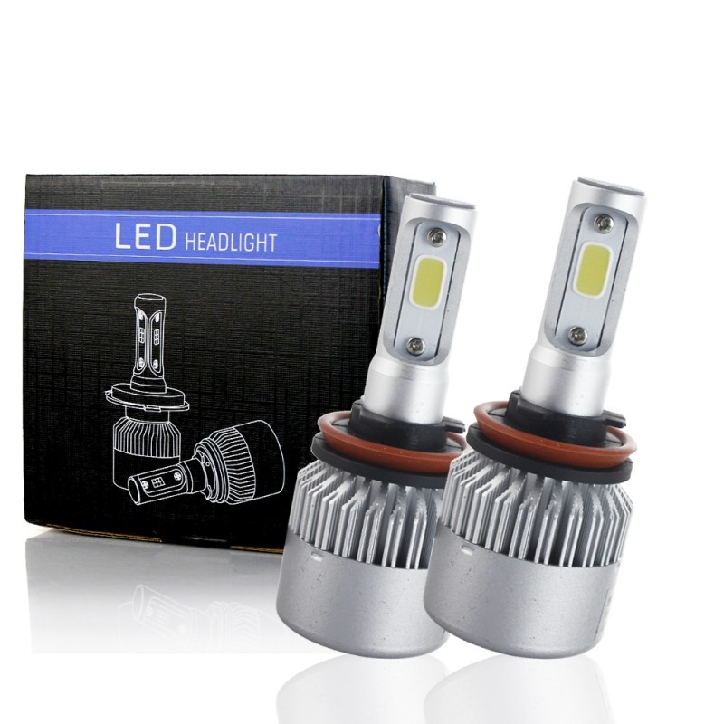 Oferte la Set 2 LED-uri Auto Techstar® S2, H11/H8/H9, 36w, 4000 Lumeni, 6500K, AUTO, 12-24 Volti, COB, Canbus