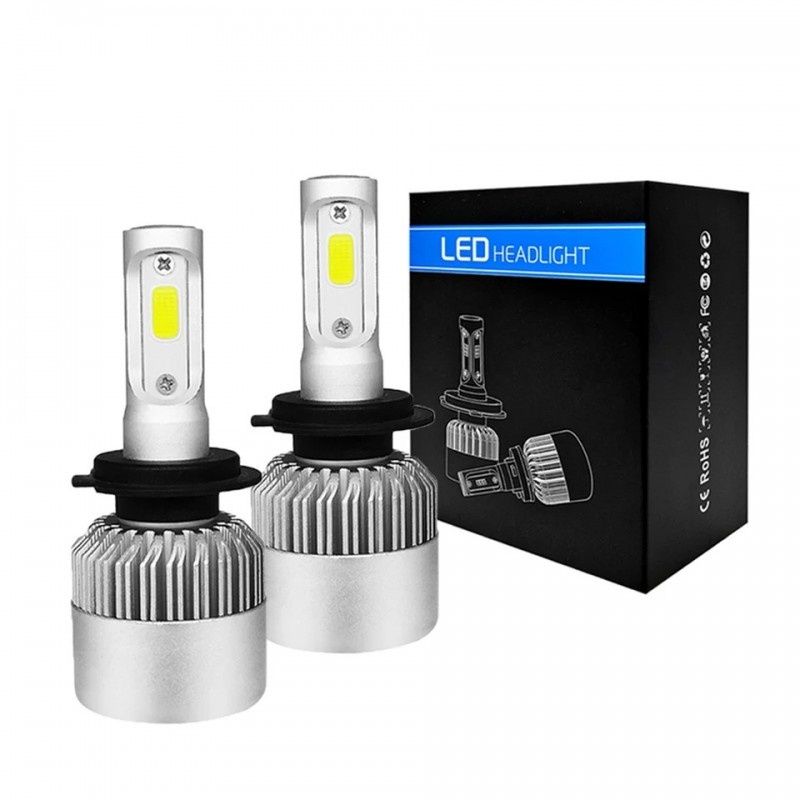 Oferte la Set 2 LED-uri Auto Techstar® S2, H7, 36w, 4000 Lumeni, 6500K, AUTO, 12-24 Volti, COB, Canbus