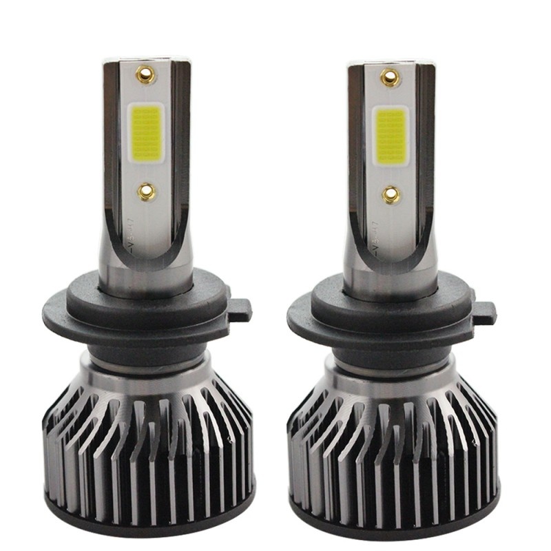 Oferte la Set 2 LED-uri Auto Techstar® V6, H7, 40w, 4000 Lumeni, 6500K, AUTO, 12-24 Volti, COB, Canbus, Radiator Aluminiu