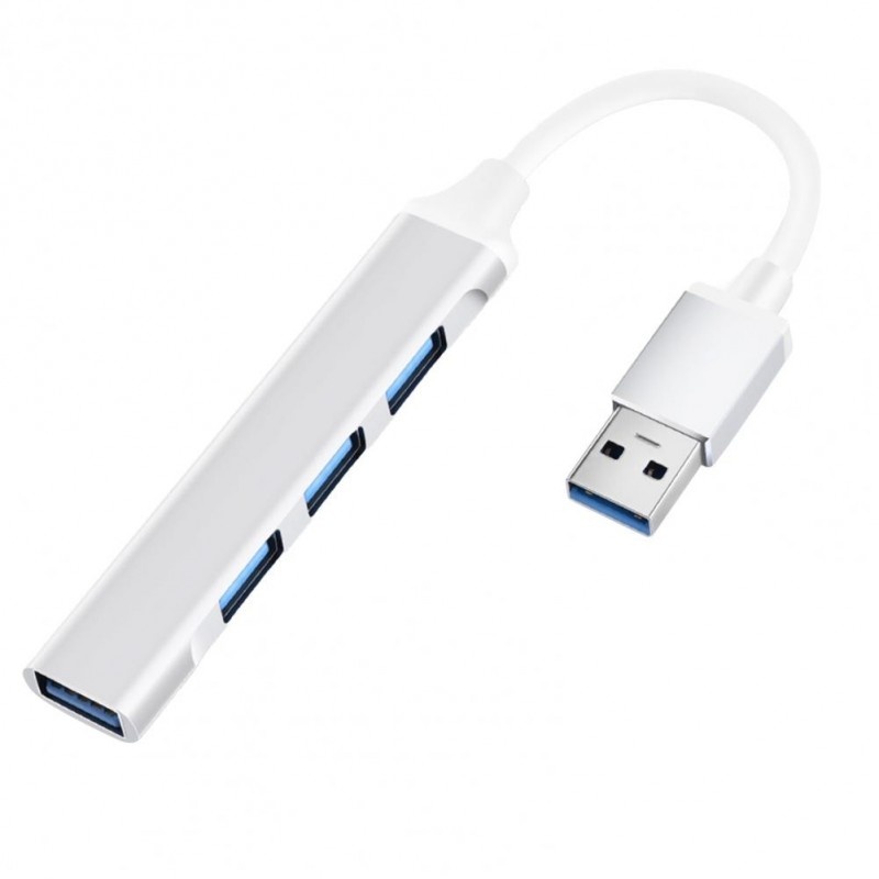 Oferte la USB HUB Techstar® Diviso, USB 3.0 la 4 x USB 3.0, Aluminium, Compact, Usor, Plug&Play, Argintiu