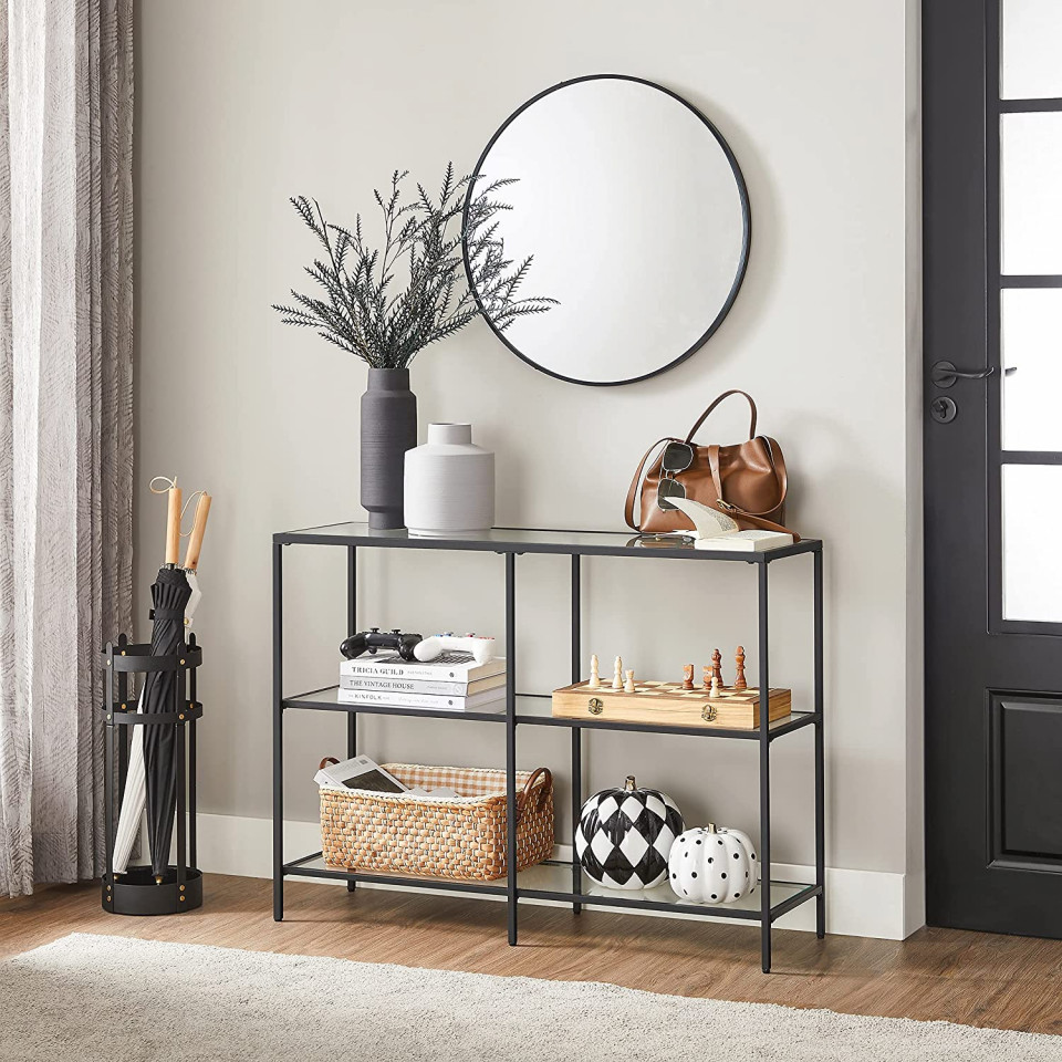 Oferte la MAN4 - Consola 100x30x73 cm, Masa de toaleta cosmetica machiaj masuta vanity - Neagra