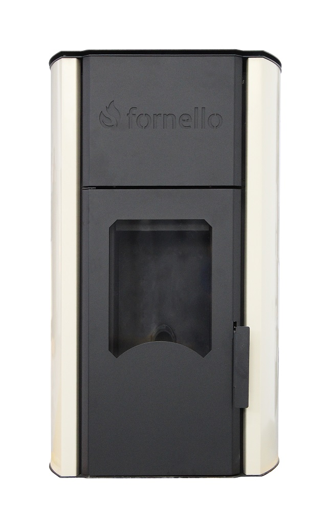 Pachet Termosemineu peleti Fornello Royal Ivory 25 kw complet echipat pentru incalzire pompa circulatie vas expansiune automatizare kit evacuare 3.5 ml Boiler Termoelectric Fornello 100 l Te