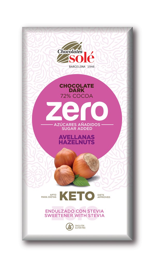 Oferte la Ciocolata neagra cu alune de padure cu stevie, minim 72% cacao, 100g Chocolates Sole