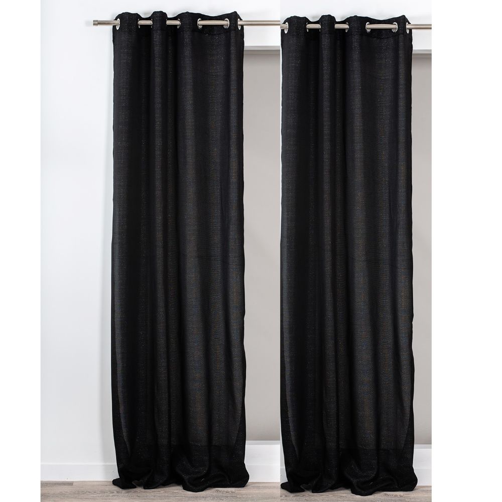 Oferte la Draperie Precieux 57187, 100% poliester, negru, 140 x 260 cm