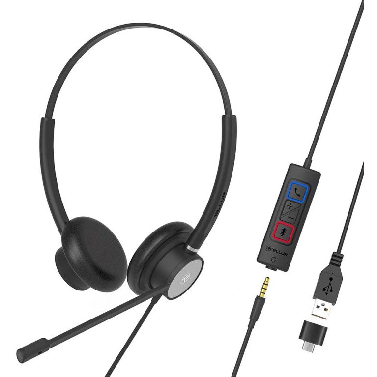 Oferte la Casti cu fir Call Center Voice 420 Binaural USB Jack 3.5mm Black
