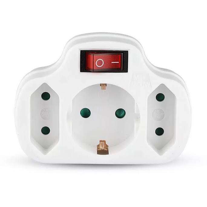 Oferte la Adaptor cu intrerupator 8806 3 prize 16A max 3500W Alb