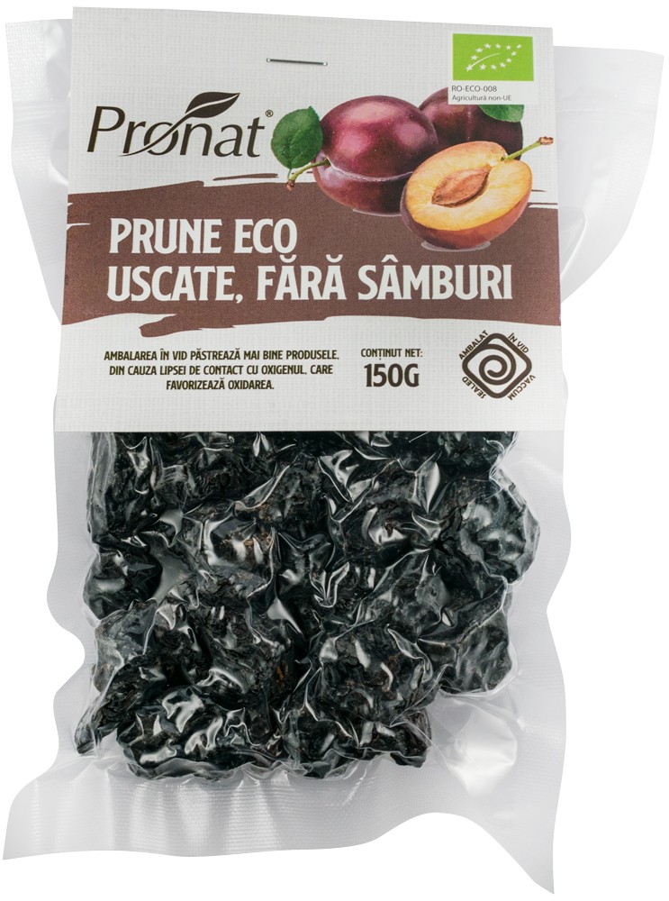 Oferte la Prune bio uscate, fara samburi, 150g Pronat
