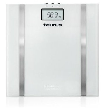 Oferte la Cantar corporal Syncro Glass 10 memorii 150kg White Silver