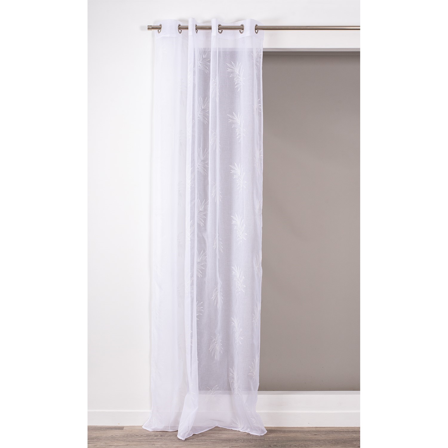 Oferte la Perdea Rocle Botanic, voal imprimeu frunze, alb, 140 x 260 cm