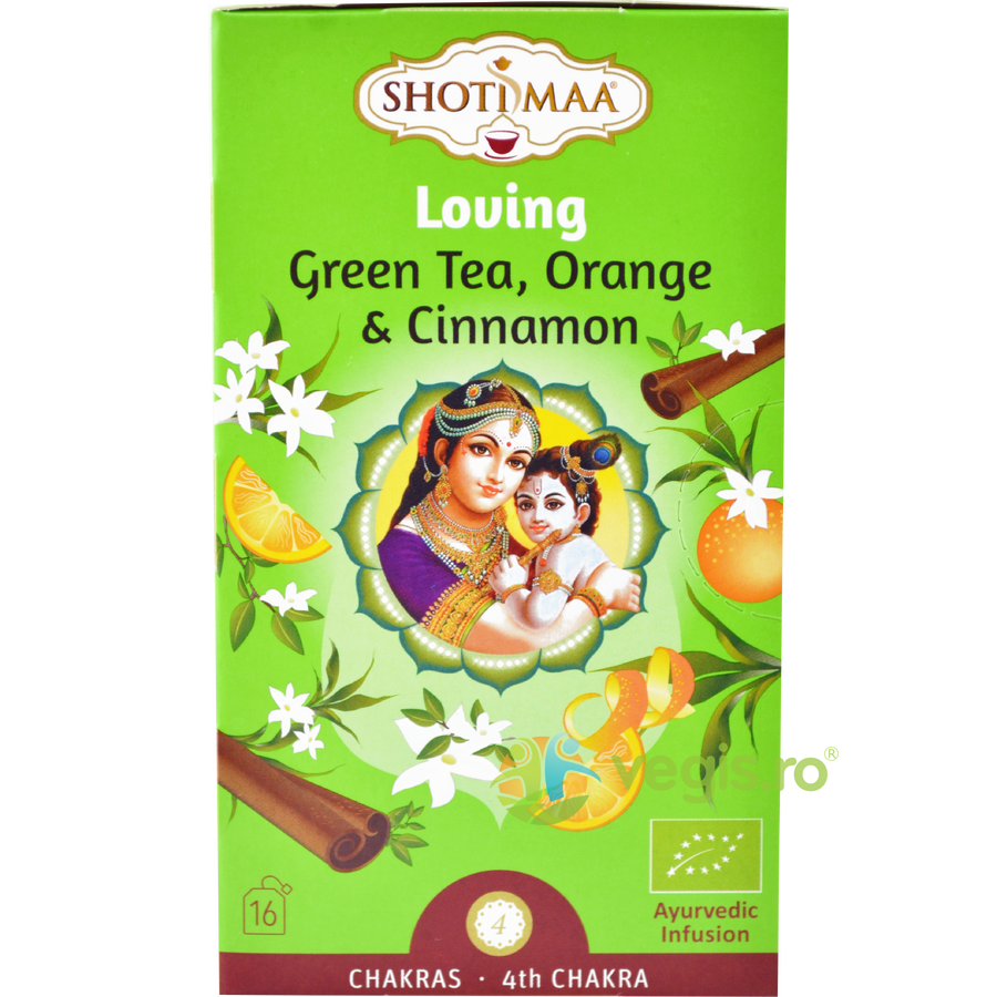 Oferte la Ceai Verde cu Portocala si Scortisoara Loving Chakras Ecologic/Bio 16dz