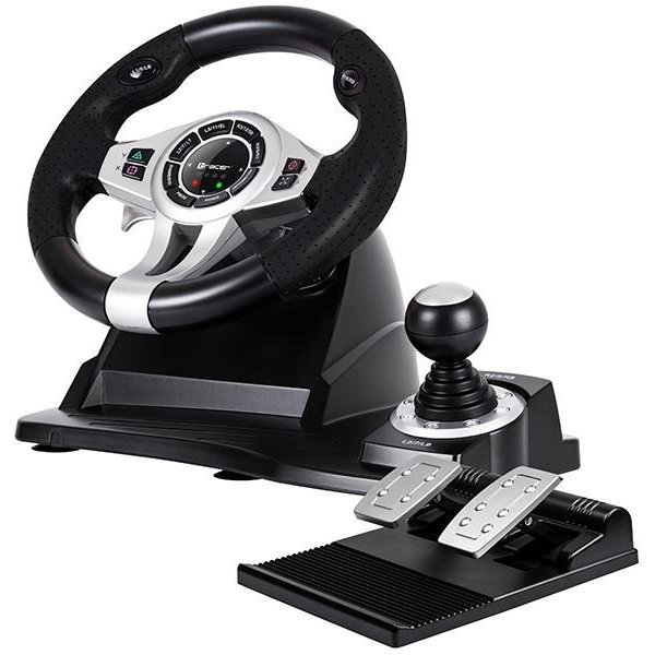 Oferte la Volan Trajoy 46524 Steering wheel Tracer Roadster 4 in 1 PC/PS3/PS4/XBox One Negru/Argintiu
