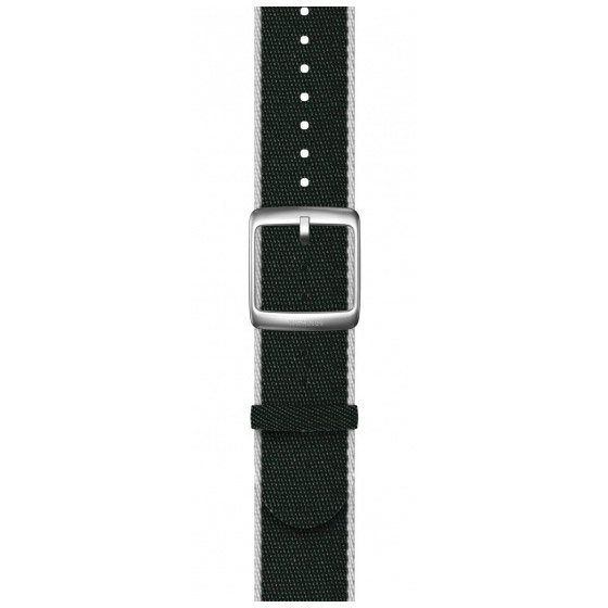 Oferte la Curea smartwatch Polyethylene terephthalate Wristband 20mm w Silver buckle pentru Scanwatch 42mm, Scanwatch Horizon, Steel HR 40mm, Steel HR Sport Green & White