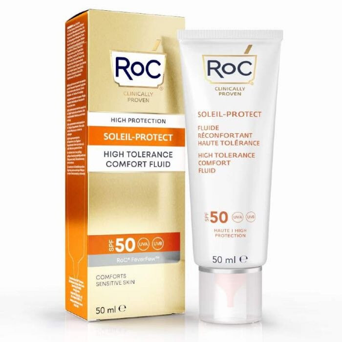 Oferte la Crema protectie solara pentru fata SPF50, Roc Soleil Protect High Fluid, 50ml