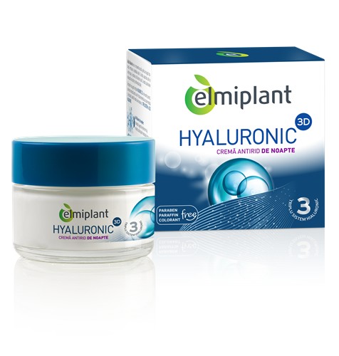 Oferte la Crema Antirid De Noapte Hyaluronic 3D Elmiplant (Concentratie: Crema pentru fata, Gramaj: 50 ml)