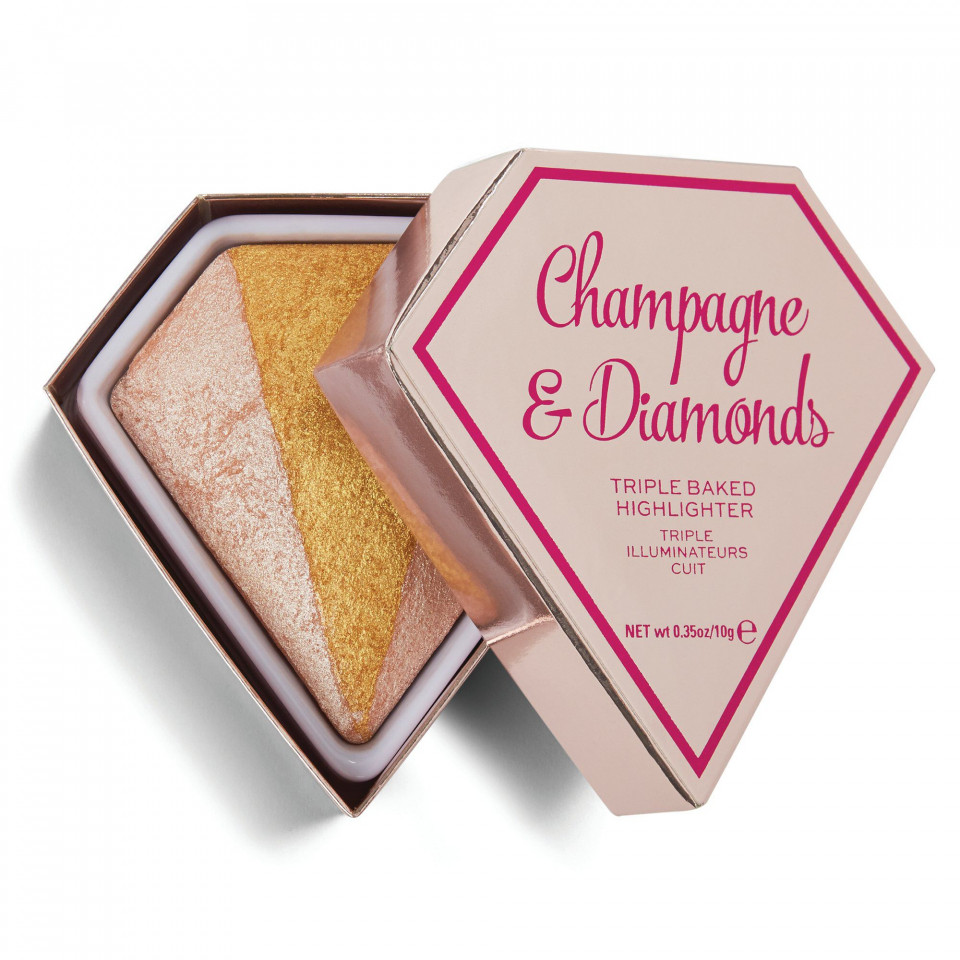 Oferte la Makeup Revolution, Iluminator I Heart Revolution Triple Baked (Gramaj: 10 g, Concentratie: Iluminator, Culoare produse: Champagne & Diamonds)