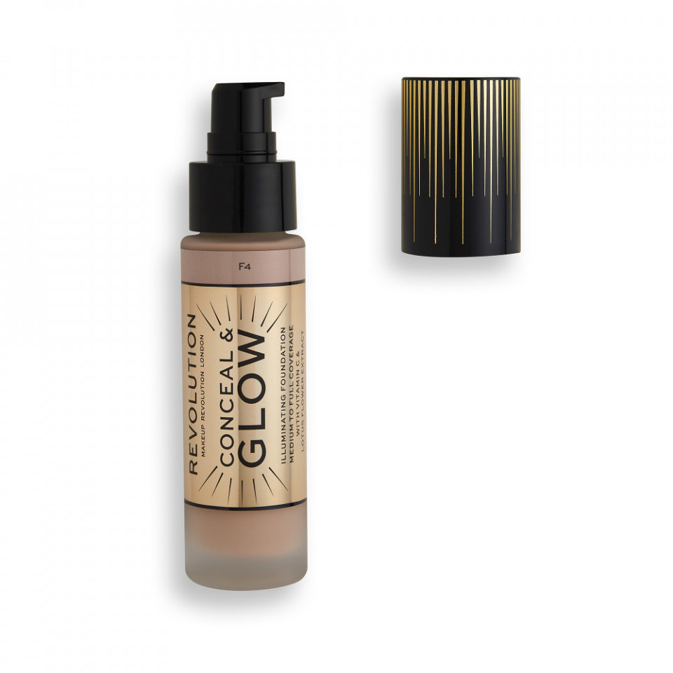 Oferte la Fond de ten Makeup Revolution Conceal & Glow (Concentratie: Fond de ten, Gramaj: 23 ml, Nuanta fond de ten: F4)