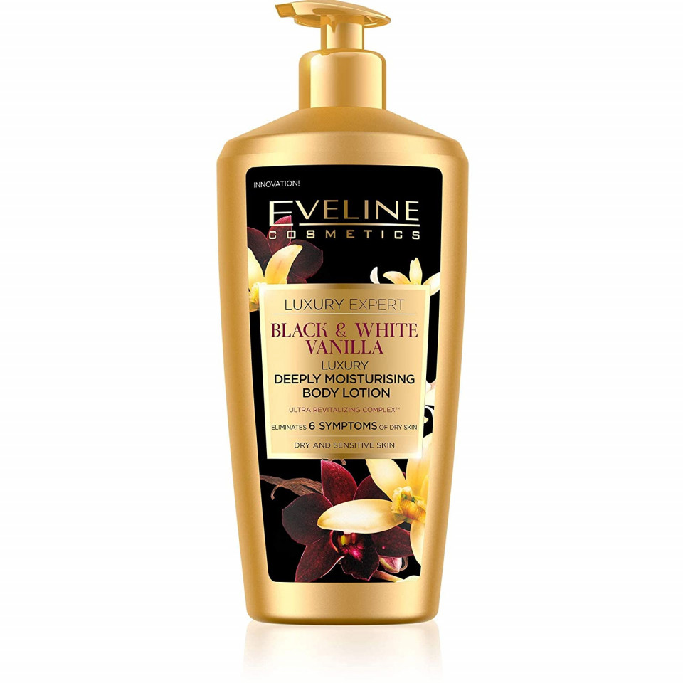 Oferte la Lotiune de corp Eveline Cosmetics Luxury Expert Black&White Vanilla (Concentratie: Lotiune de Corp, Gramaj: 350 ml)