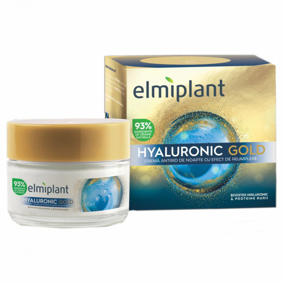 Oferte la Crema de noapte antirid cu efect de umplere Hyaluronic Gold, Elmiplant (Concentratie: Crema, Gramaj: 50 ml)