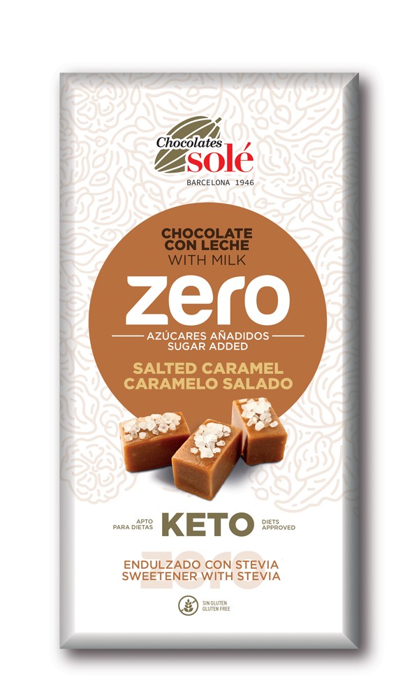 Oferte la Ciocolata cu lapte si caramel sarat, indulcita cu stevie, 100g Chocolates Sole