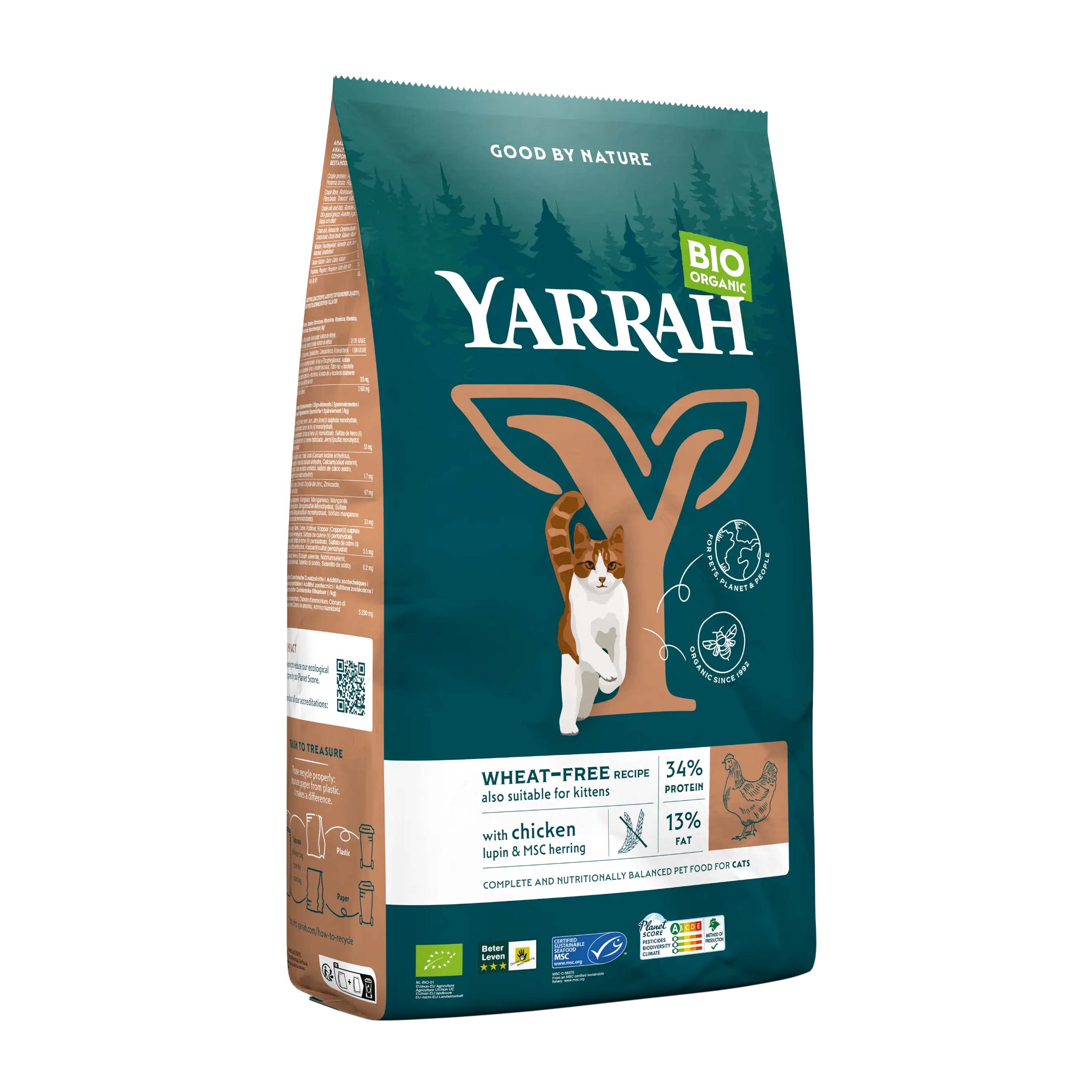 Oferte la Hrana uscata bio pentru pisici, cu peste, 31% proteina si 13% grasimi, fara cereale, 800g Yarrah