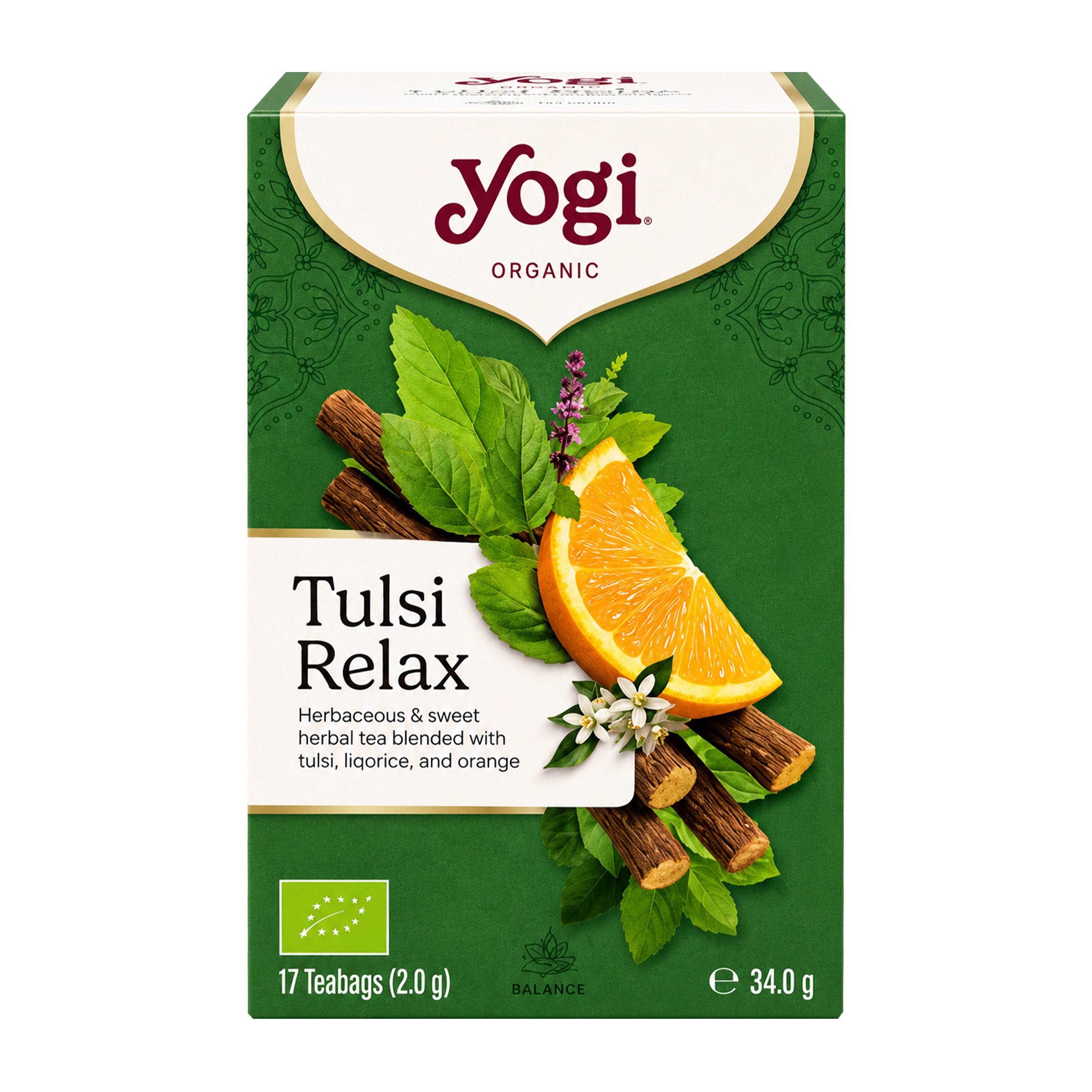 Oferte la Ceai bio Tulsi Relax 17 pliculete a 2.0g (34.0g) Yogi Tea
