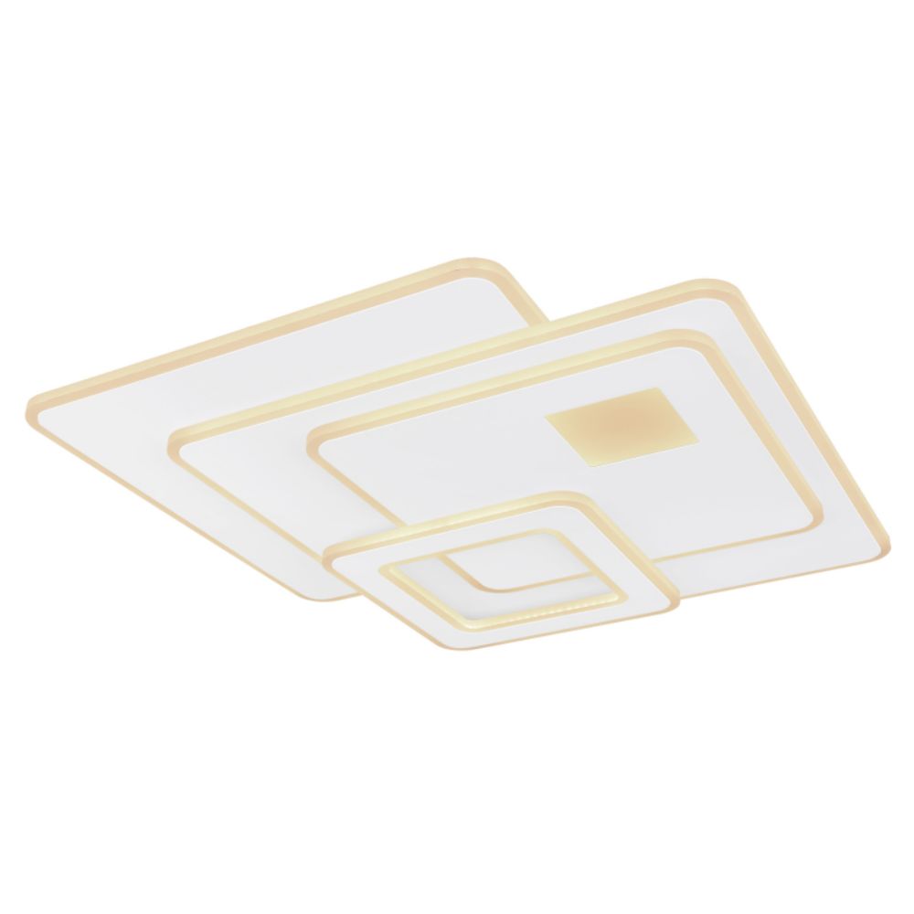 Oferte la Plafoniera Globo Rabea, metal, LED, cu telecomanda, 75 W, alb, 55.8 cm