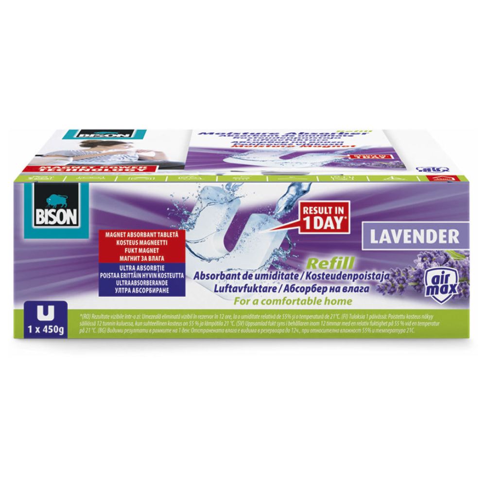 Oferte la Absorbant de umiditate Bison, tip magnet, lavanda, 450 g