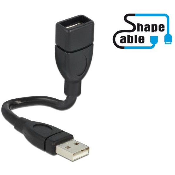 Oferte la Delock Cable USB 2.0 A male > USB 2.0 A female ShapeCable 0.15 m