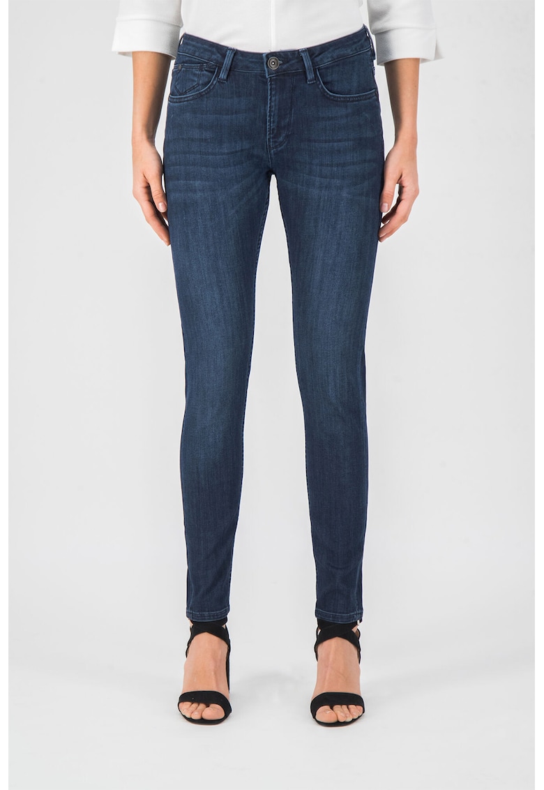 Oferte la Blugi slim fit cu aspect decolorat - Albastru inchis