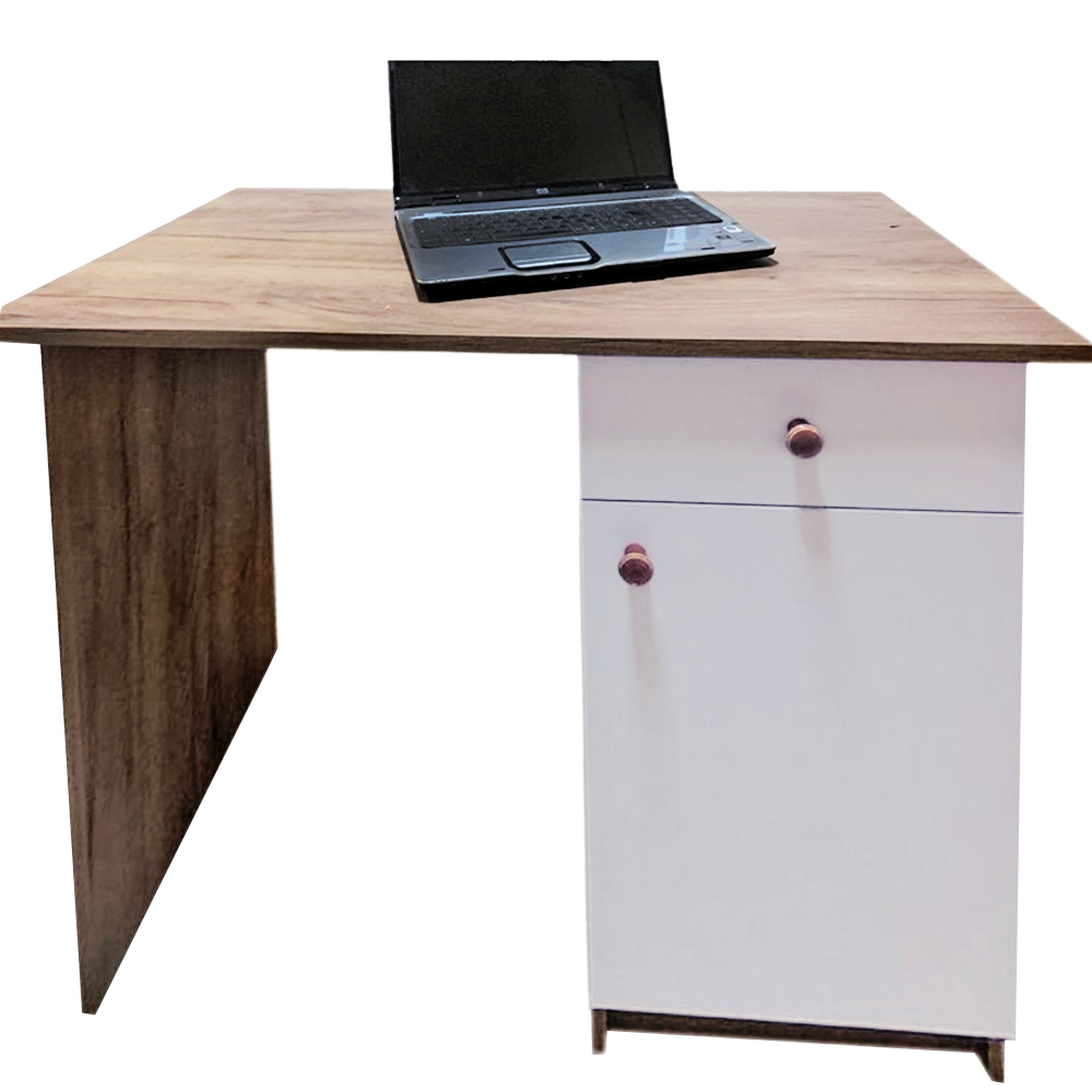 Oferte la Mobilier pentru birou Mobylux Polo, stejar tabacco si alb, 1 m x 0,50 m x 0,75 m