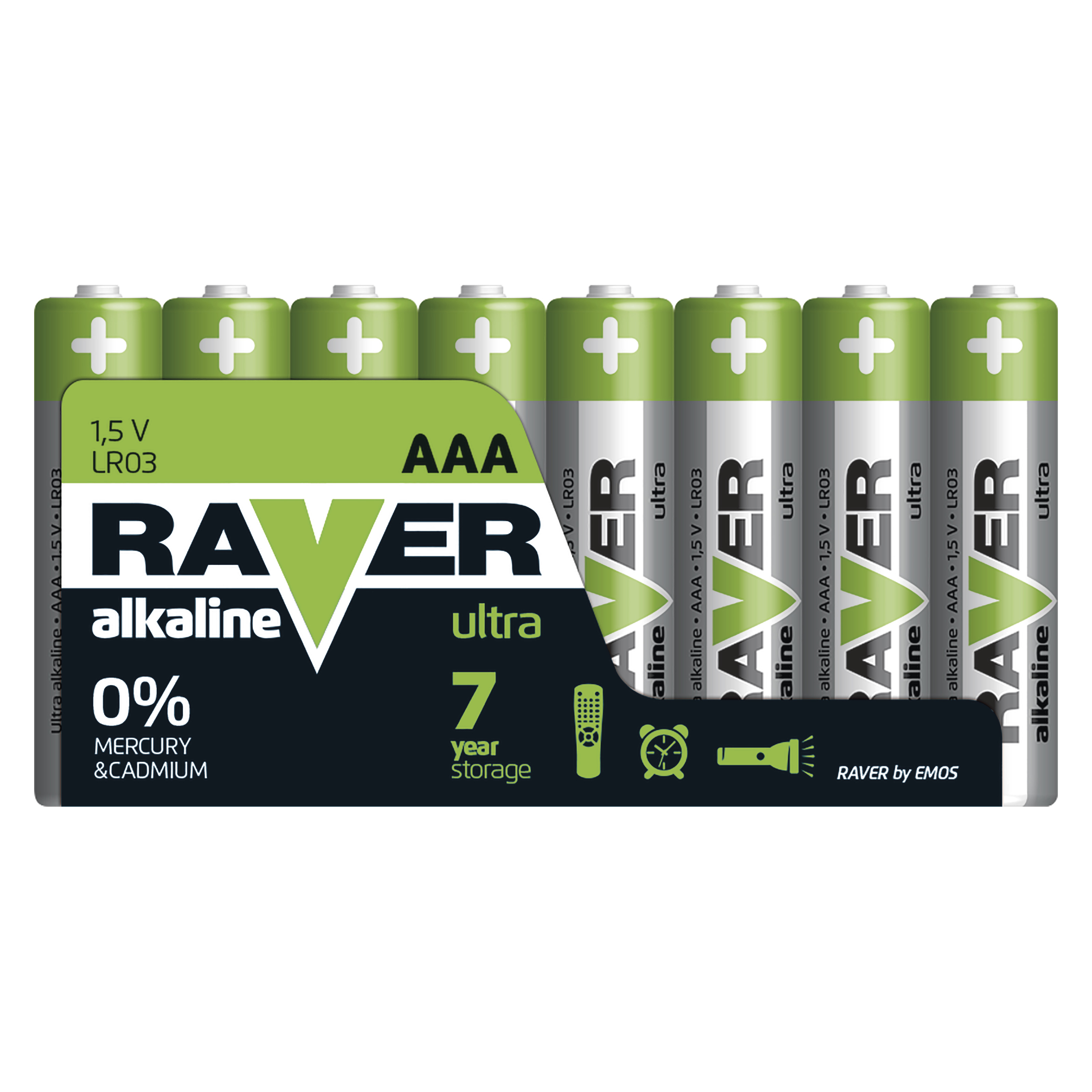 Oferte la Baterii ultra alcaline Raver, AAA RUA LR03-S8, 1.5 V, 8 buc