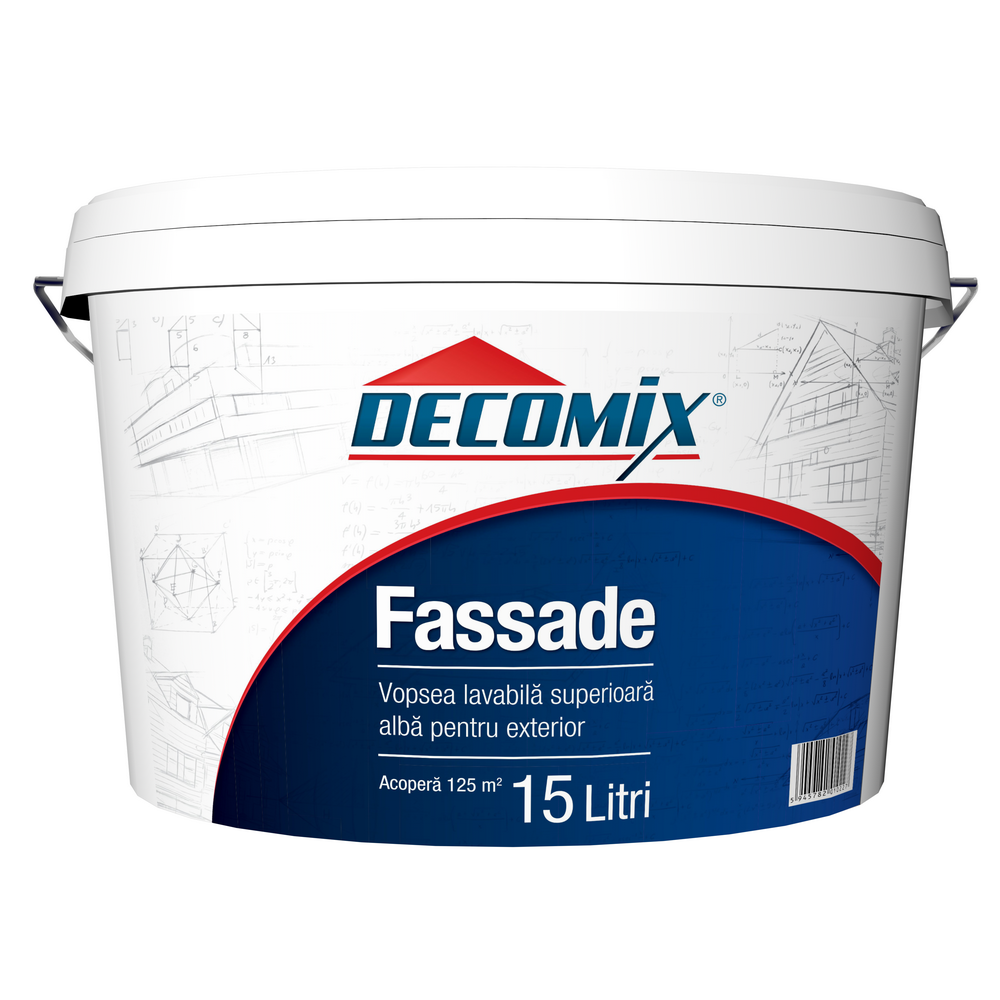 Oferte la Vopsea lavabila exterior Fassade Decomix, alb, 15 l