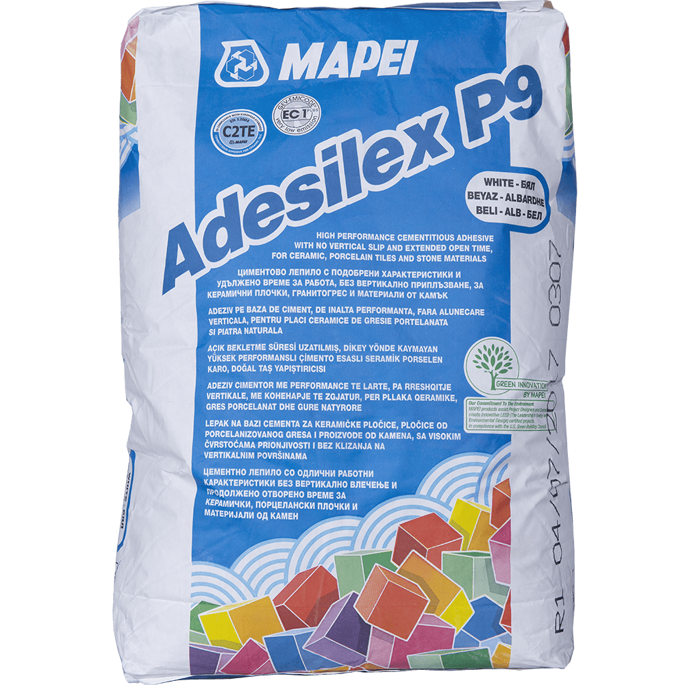 Oferte la Adeziv flexibil pentru gresie si faianta, Mapei Adesilex P9, interior/exterior, alb, 25 kg