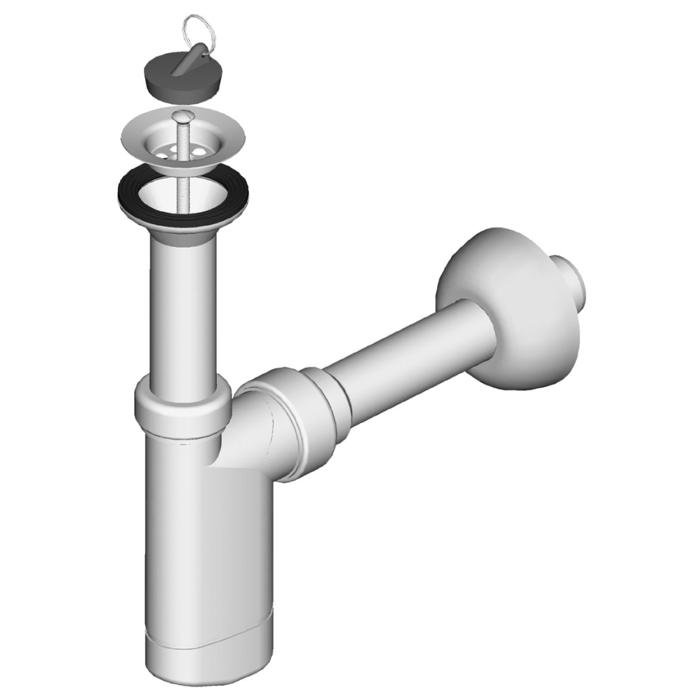 Oferte la Sifon rigid pentru lavoar Liv, cu ventil, material PP, alb, Ø 32 mm