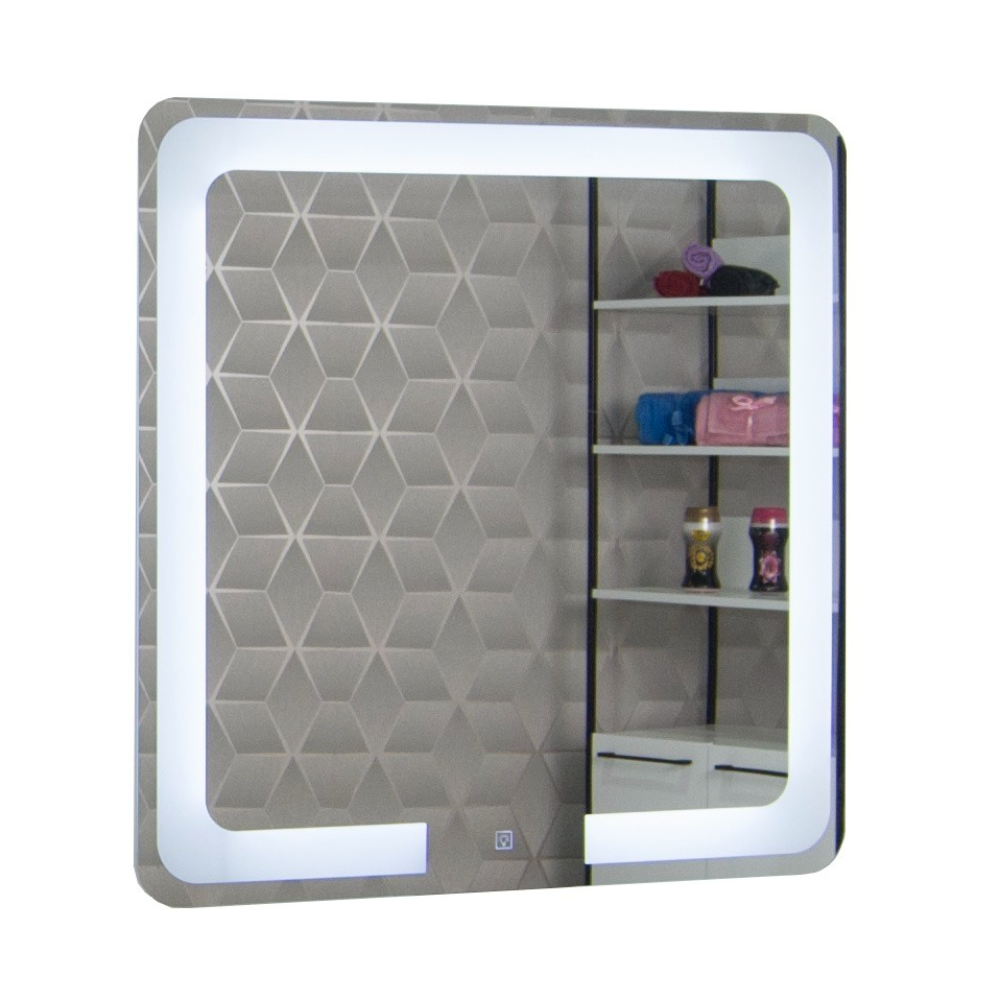 Oferte la Oglinda de baie Badenmob MD1, cu iluminare LED, patrata, 80 x 80 cm 