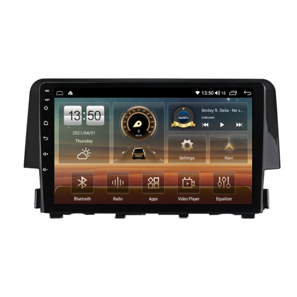 Oferte la Navigatie dedicata cu Android Honda Civic X 2015 - 2021, 4GB RAM, Radio GPS Dual Zone, Display HD QLED 9" Touchscreen, Internet Wi-Fi si slot SIM 4G, Bluetooth, MirrorLink, USB