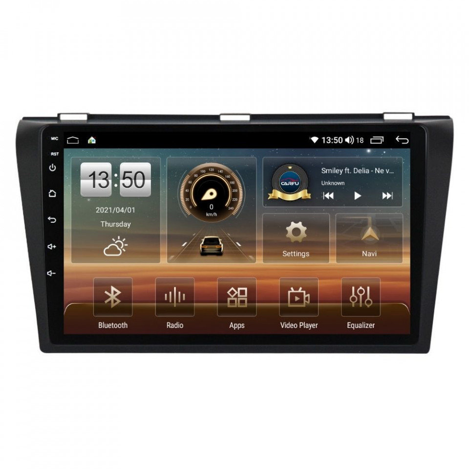 Oferte la Navigatie dedicata cu Android Mazda 3 2003 - 2009, 4GB RAM, Radio GPS Dual Zone, Display HD QLED 9" Touchscreen, Internet Wi-Fi si slot SIM 4G, Bluetooth, MirrorLink, USB